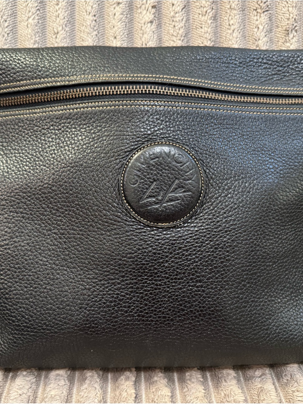 Rare Vintage Givenchy Life Black Leather Clutch Pouch Bag